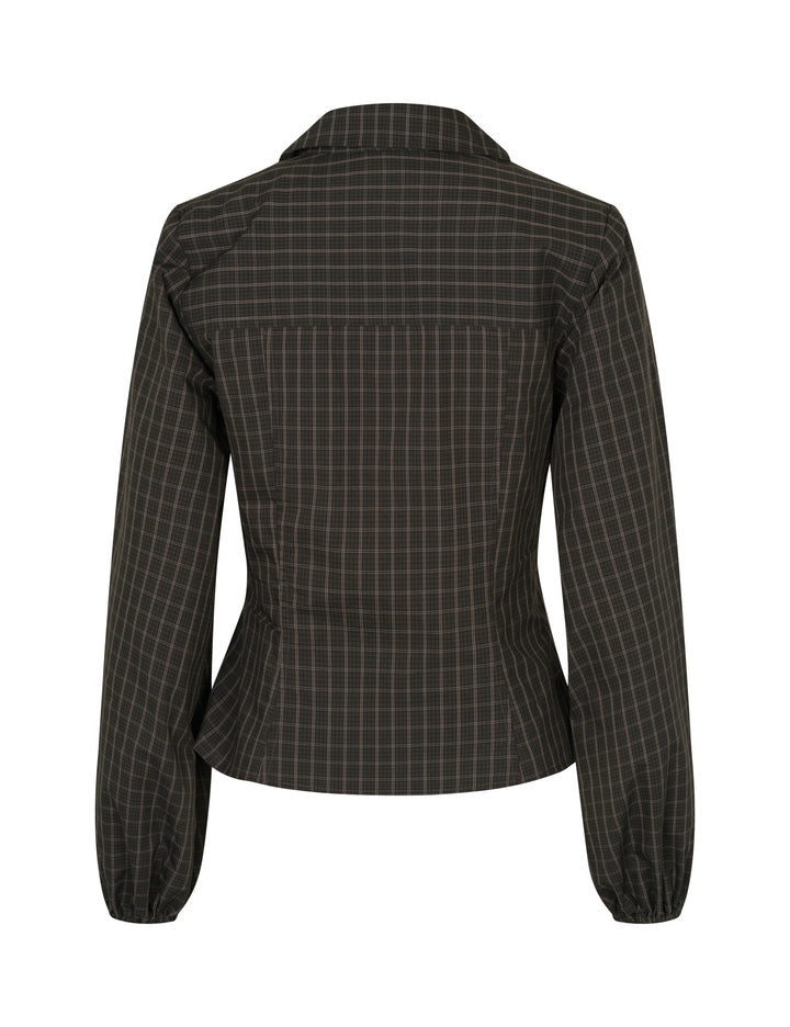 MBYM - Blouse Gerrida-M - Checked - Brown - Black