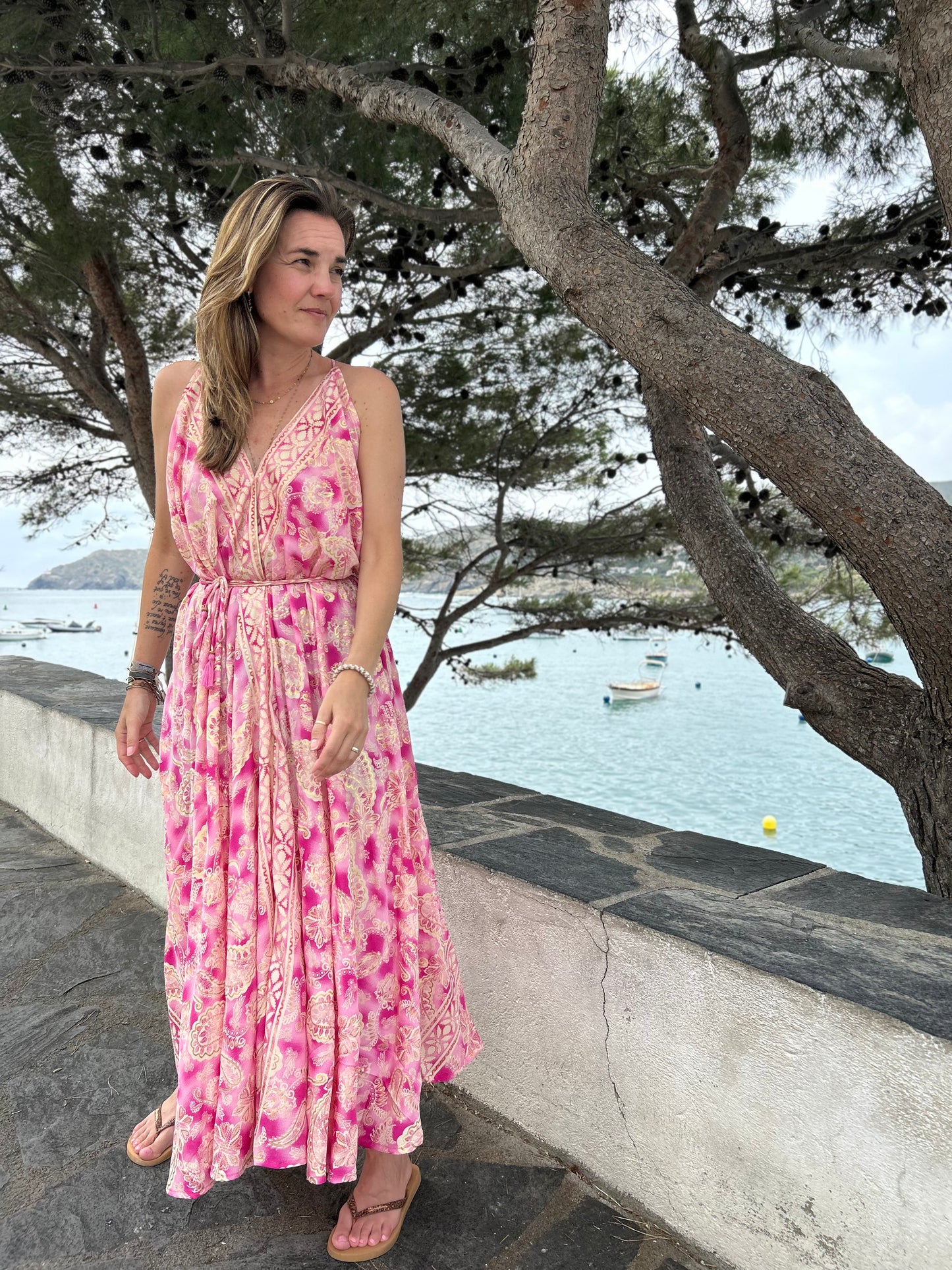 Lara Ethnics Ibiza Long Dress Victoria Lanka Pink