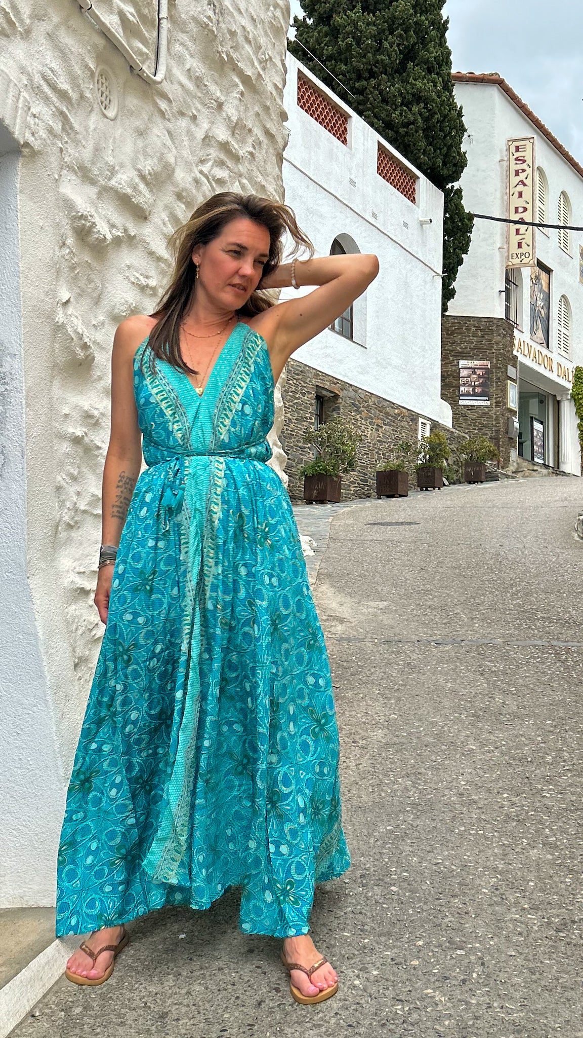 Lara Ethnics Ibiza Long Dress Victoria Turquoise