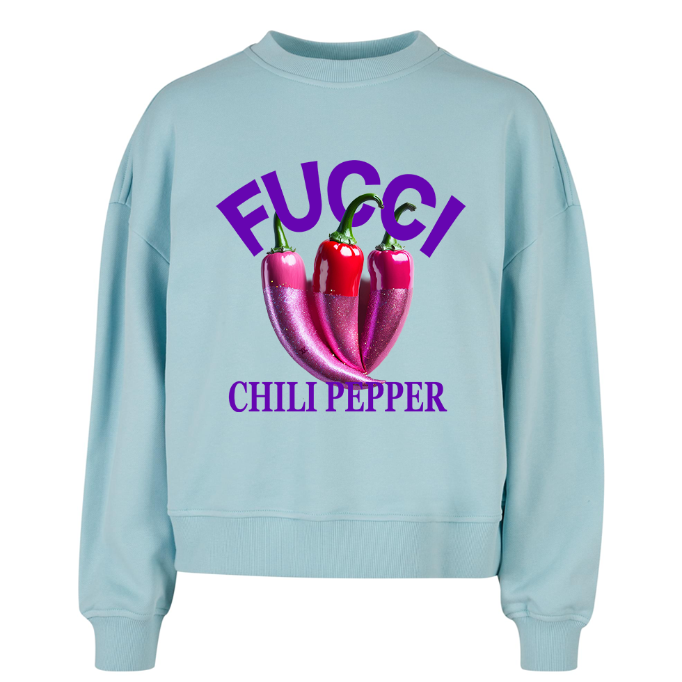 Curve Boxy Sweater Fucci Chili Peppers - Light Blue