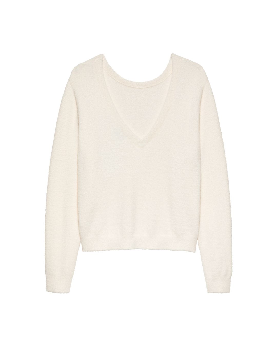 Catwalk - Junkie - Vneck - Soft Knit - Low-cut Neckline - Egret White