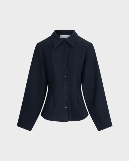 Amaya Amsterdam - Loui Blouse - Slim Fit - Blue