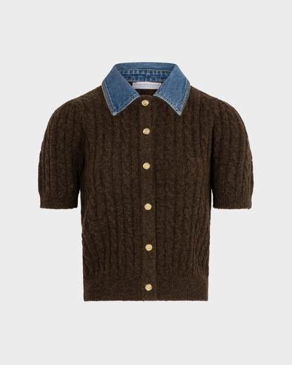 Amaya Amsterdam - Alou Knitwear - Removable Collar - Brown