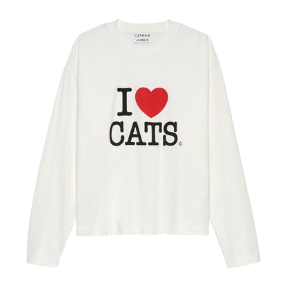 Catwalk Junkie - Graphic Cat - Longsleeve - White