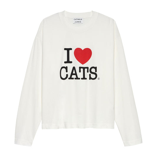 Catwalk Junkie - Graphic Cat - Longsleeve - White