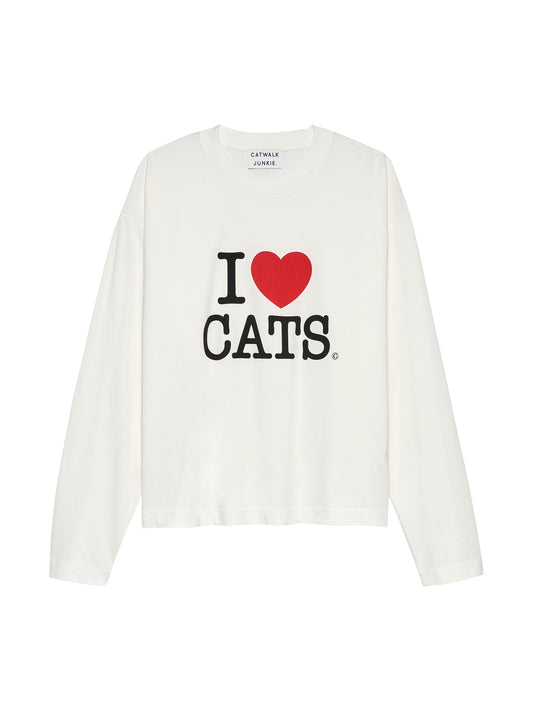Catwalk Junkie - Graphic Cat - Longsleeve - White