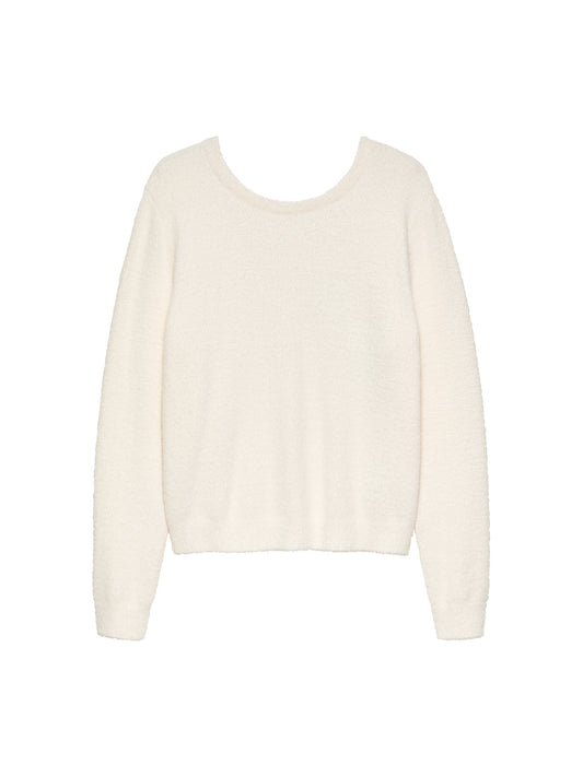 Catwalk - Junkie - Vneck - Soft Knit - Low-cut Neckline - Egret White