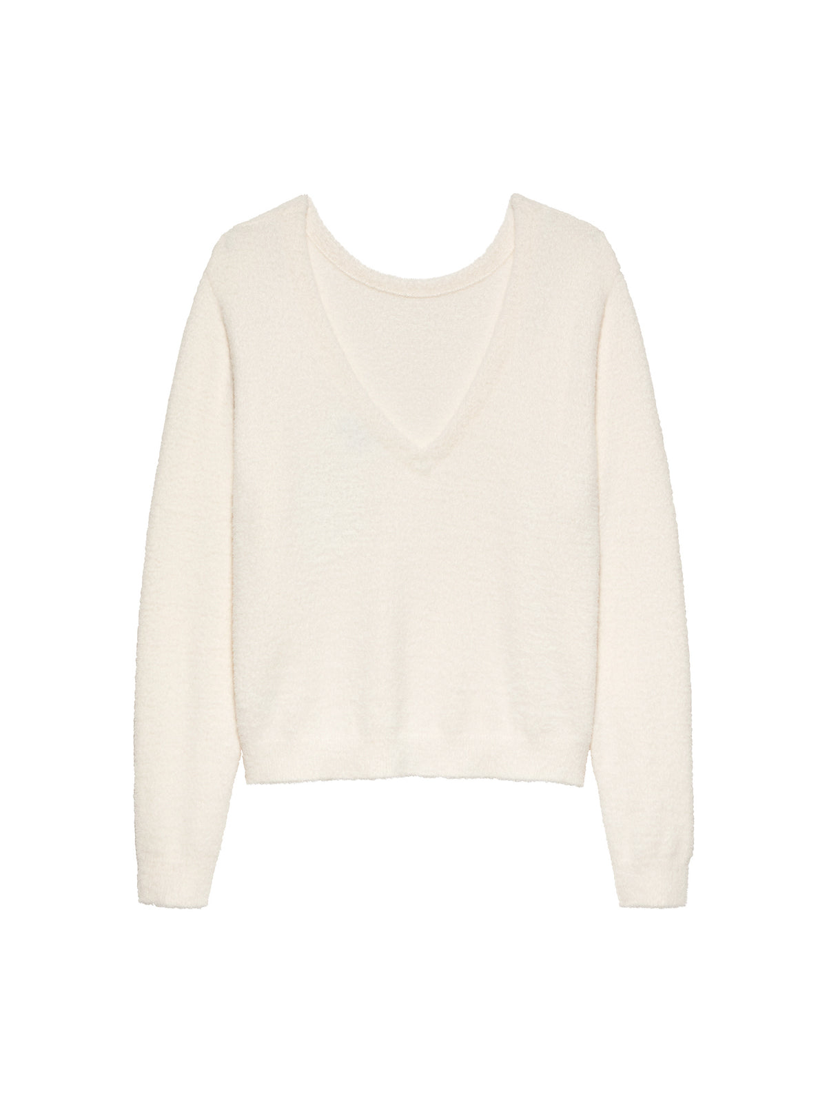 Catwalk - Junkie - Vneck - Soft Knit - Low-cut Neckline - Egret White