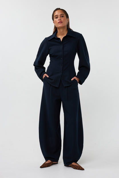 Amaya Amsterdam - Loui Blouse - Slim Fit - Blue