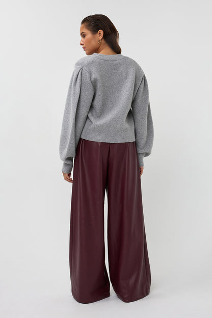 Amaya Amsterdam - Sia Knitwear - Button Down - Removable Bow - Grey