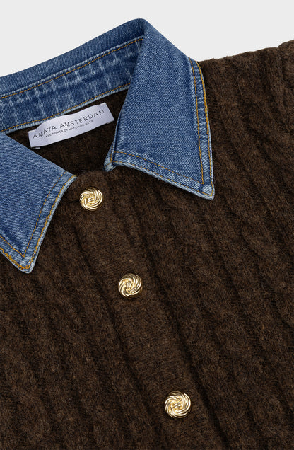 Amaya Amsterdam - Alou Knitwear - Removable Collar - Brown
