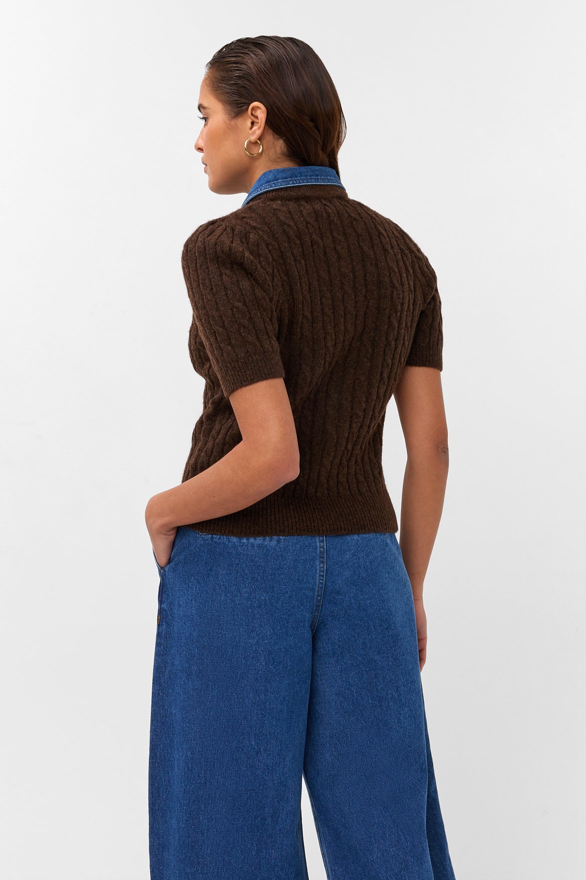 Amaya Amsterdam - Alou Knitwear - Removable Collar - Brown