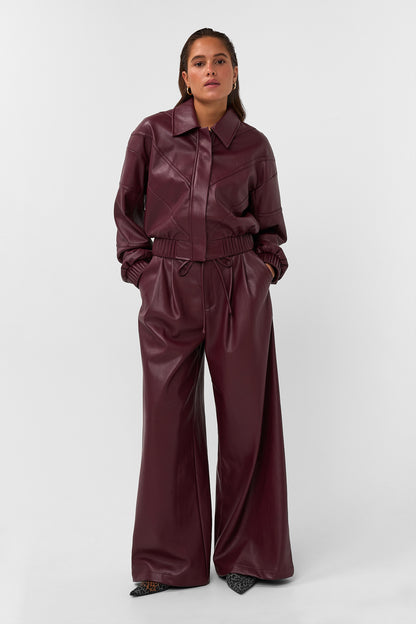 Amaya Amsterdam - Thorne Pants - PU Faux Leather - Bordeaux