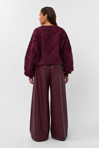 Amaya Amsterdam - Thorne Pants - PU Faux Leather - Bordeaux