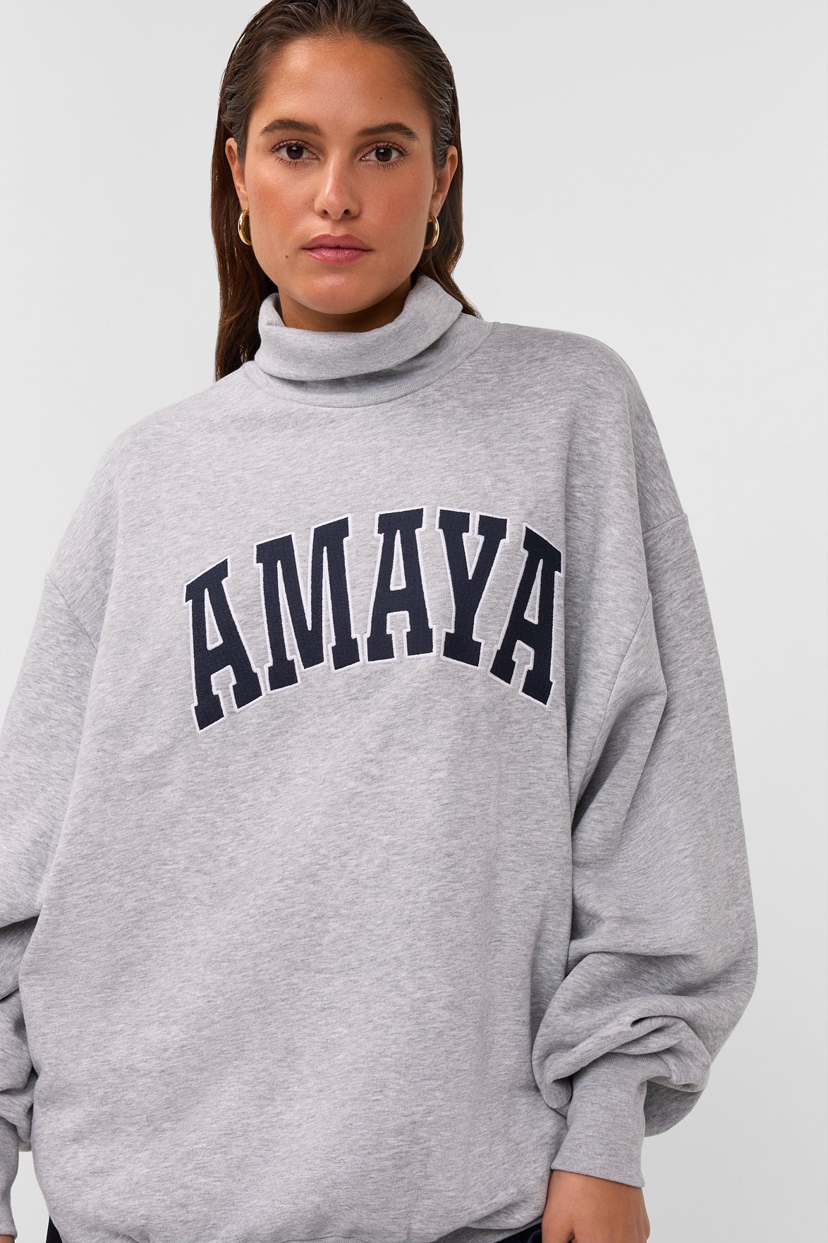 Amaya Amsterdam - Amaya Sweater - Turtle Neck- Grey