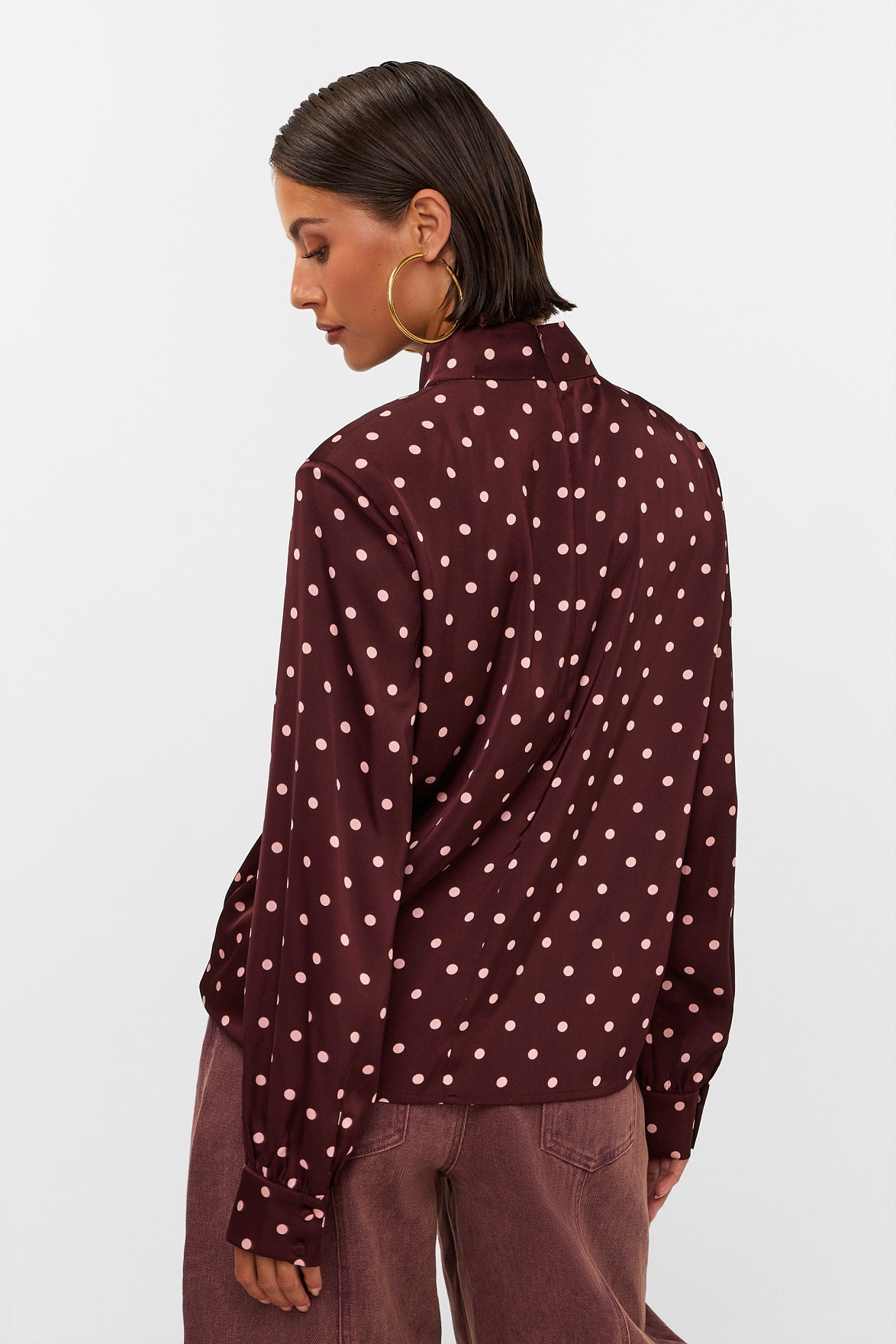Studio Amaya - Selya Blouse - Removable Belt - Bordeaux