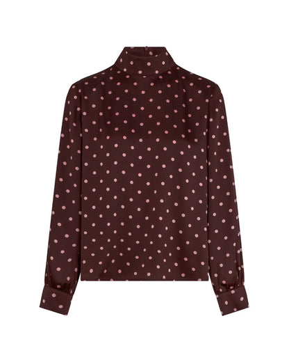 Studio Amaya - Selya Blouse - Removable Belt - Bordeaux