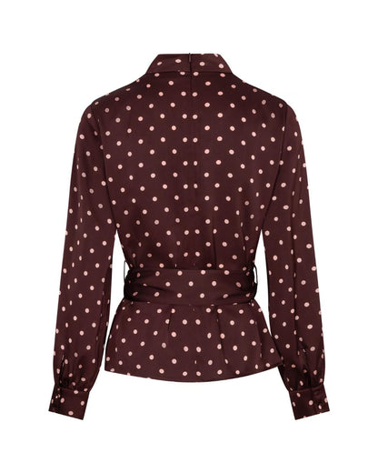 Studio Amaya - Selya Blouse - Removable Belt - Bordeaux