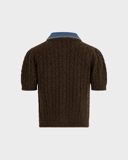 Amaya Amsterdam - Alou Knitwear - Removable Collar - Brown