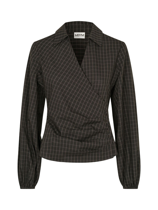 MBYM - Blouse Gerrida-M - Checked - Brown - Black