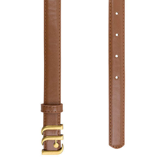 Lofty Manner Belt Yuna - Vegan Leather - Brown/Gold