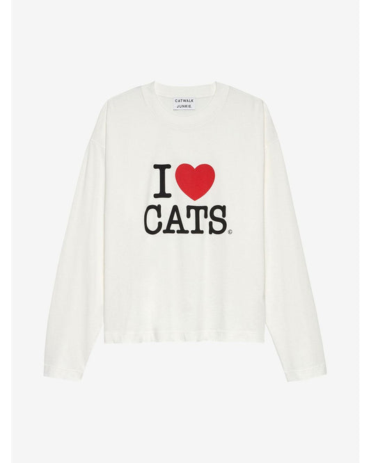 Catwalk Junkie - Graphic Cat - Longsleeve - White