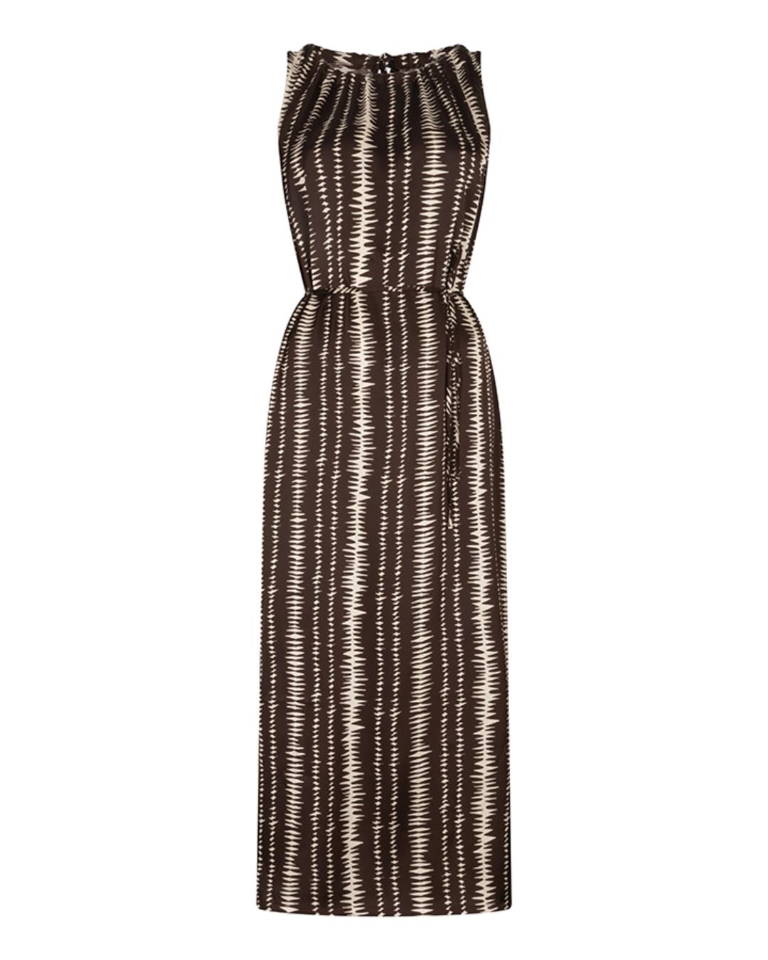 Lofty Manner - Dress Rox - Brown Stripe Print