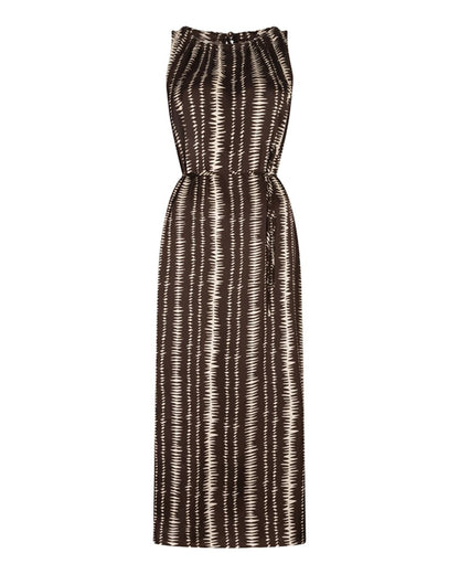 Lofty Manner - Dress Rox - Brown Stripe Print