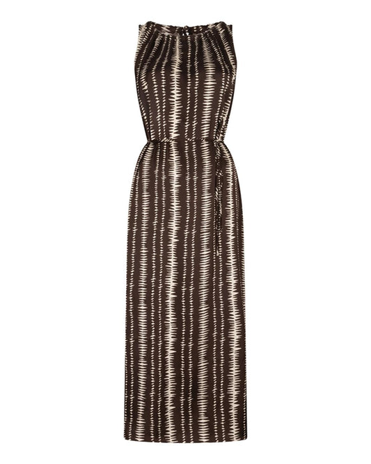 Lofty Manner - Dress Rox - Brown Stripe Print