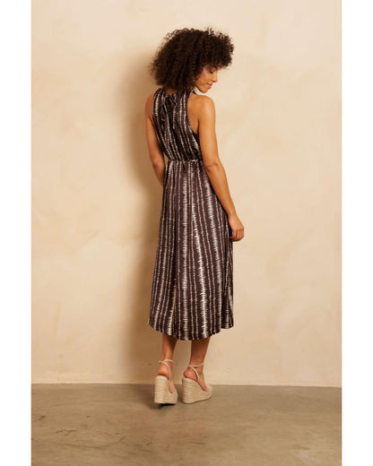 Lofty Manner - Dress Rox - Brown Stripe Print