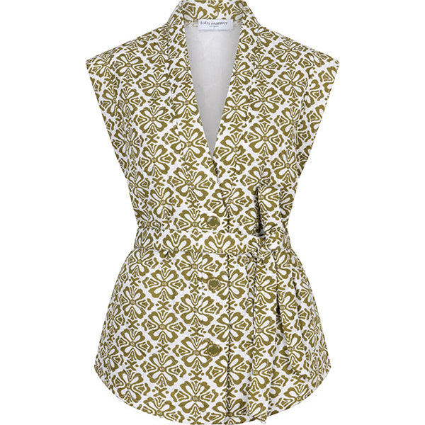 Gilet Chiara Green Element Print voorkant