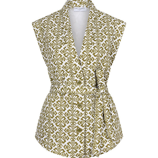 Gilet Chiara Green Element Print voorkant