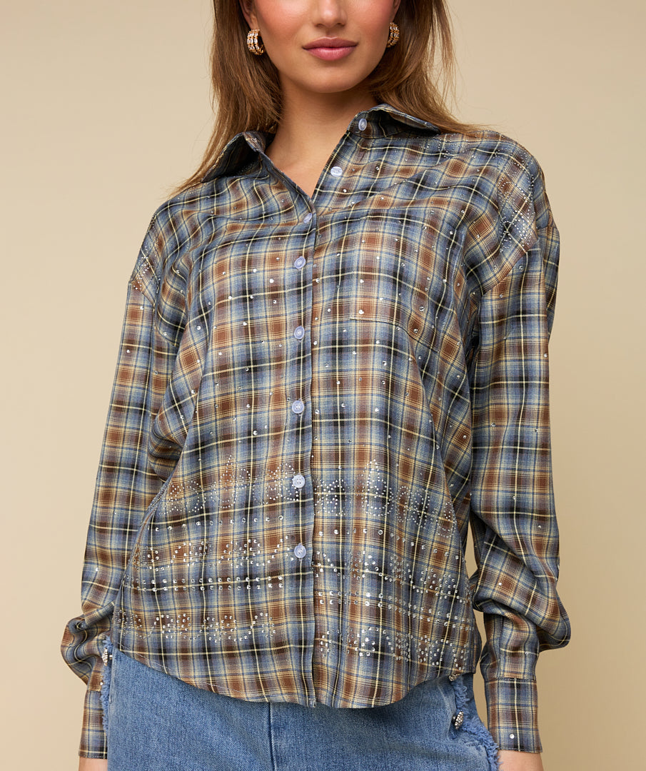 Heyb - Sylvie Blouse - Shiny Check Print