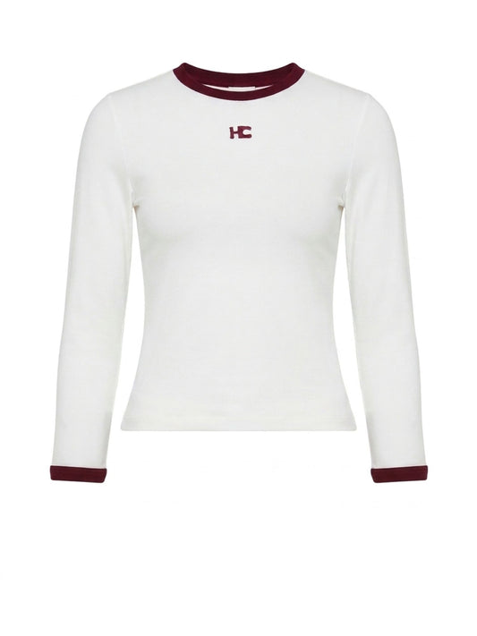 Heyb - HC Long Sleeve - White / Burgundy