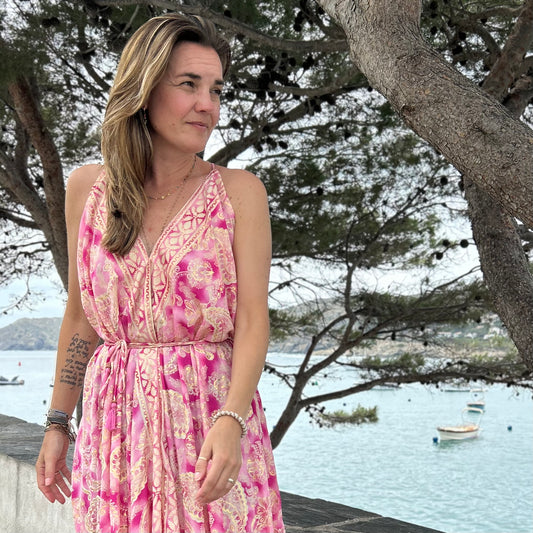 Lara Ethnics Ibiza Long Dress Victoria Lanka Pink