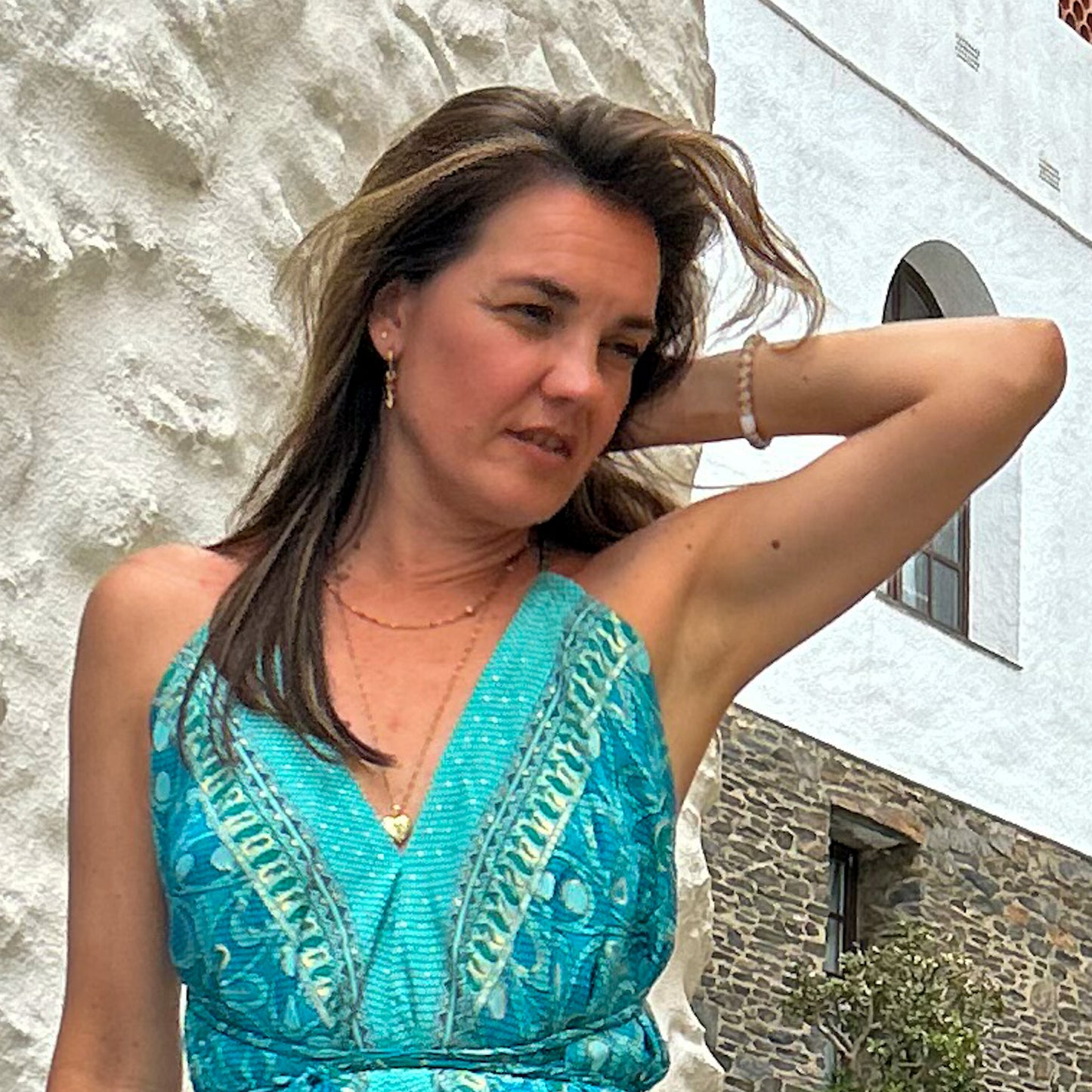 Lara Ethnics Ibiza Long Dress Victoria Turquoise