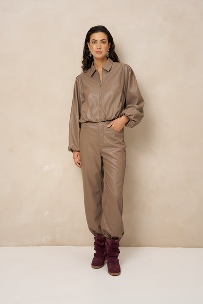 Lofty Manner - Pant Janne - Balloon Uni PU - Taupe