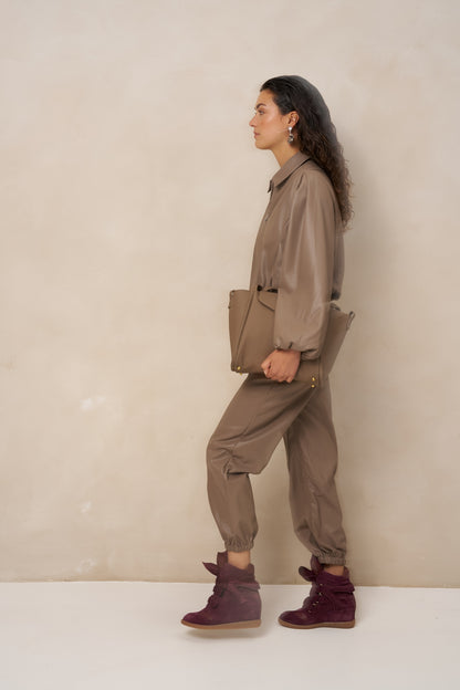 Lofty Manner - Pant Janne - Balloon Uni PU - Taupe