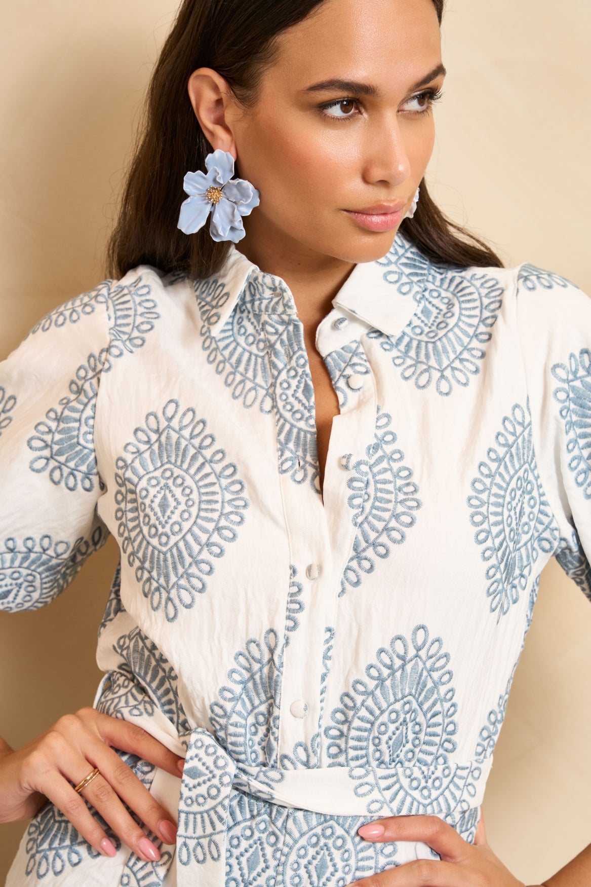 Lofty Manner - Playsuit Talari - White Blue