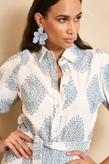 Lofty Manner - Playsuit Talari - White Blue