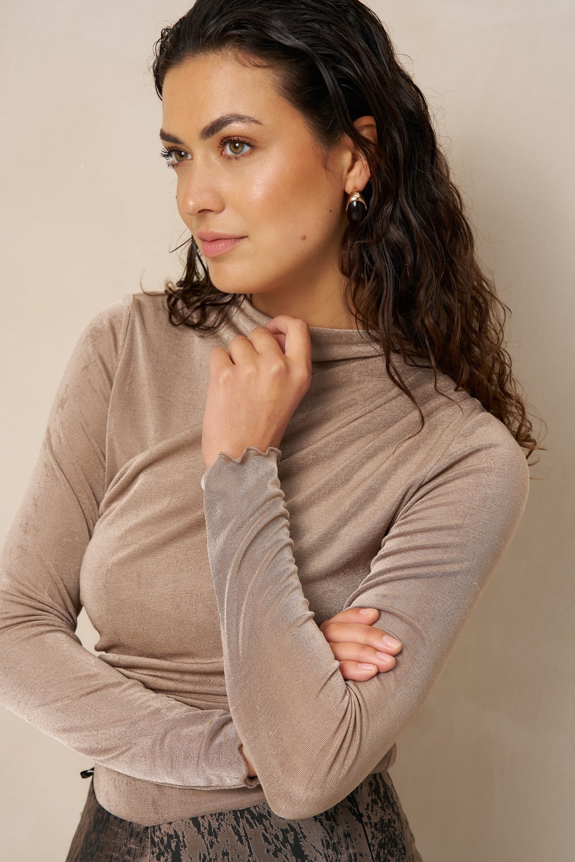 Lofty Manner - Top Jimmi - Draped Uni - Taupe