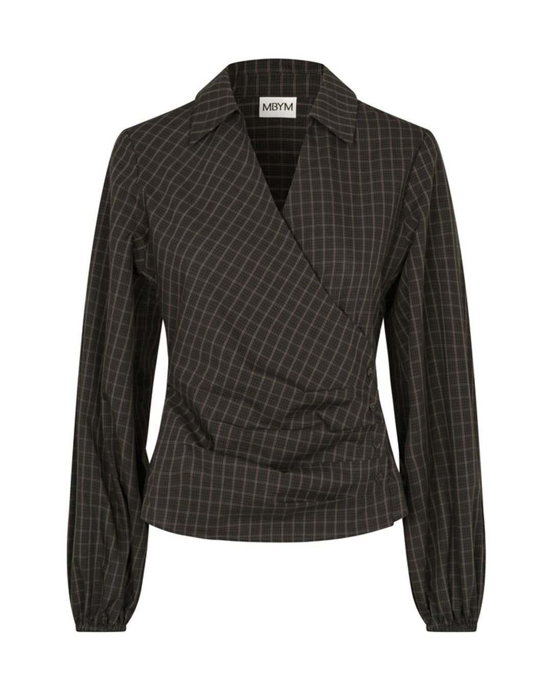MBYM - Blouse Gerrida-M - Checked - Brown - Black
