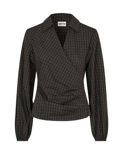 MBYM - Blouse Gerrida-M - Checked - Brown - Black