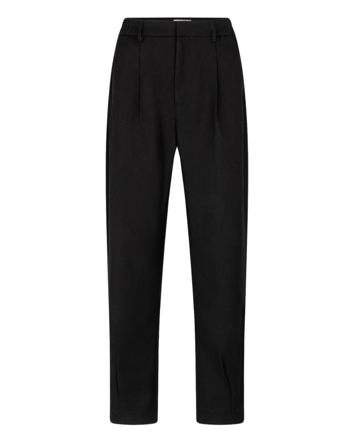 UntitledDesign_9 featuring a pair of solid black pleated trousers with an elastic waistband.