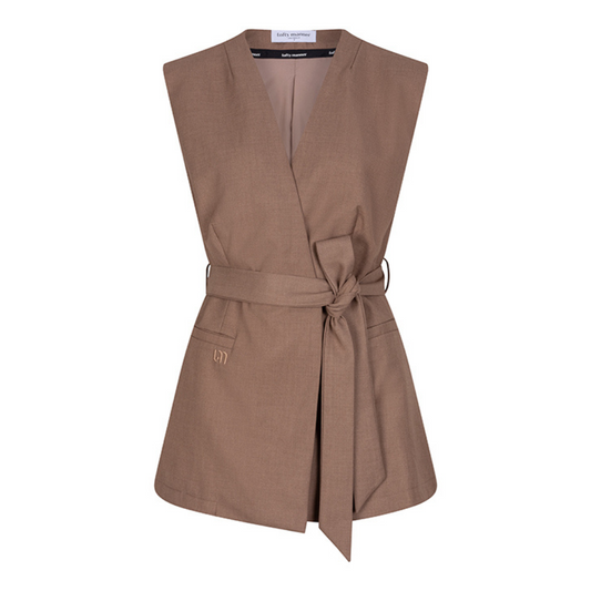 Lofty Manner - Gilet Aalya - Linnen Look - Beige