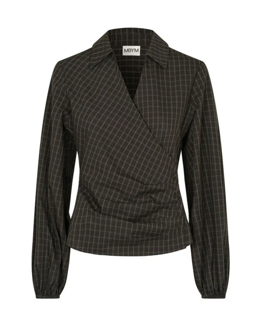 MBYM - Blouse Gerrida-M - Checked - Brown - Black