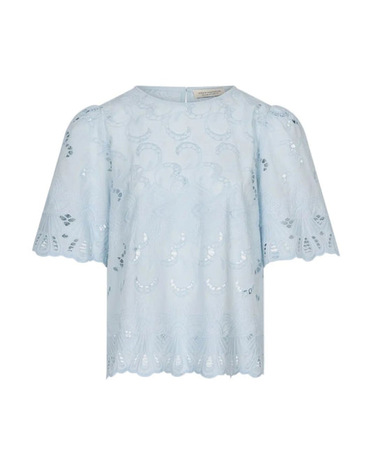 Amaya Amsterdam - Blouse Meggan - Padded Shoulder - Slim Fit - Blue